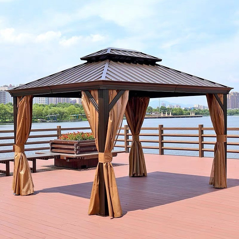 12x12 ft  Aluminium Patio Gazebo with Curtain And Net