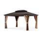 12' x 16' Double-Roof Hardtop Gazebo with Galvanized Steel Roof