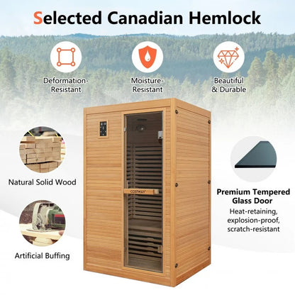 2 People Far Infrared Wooden Sauna Room for Home