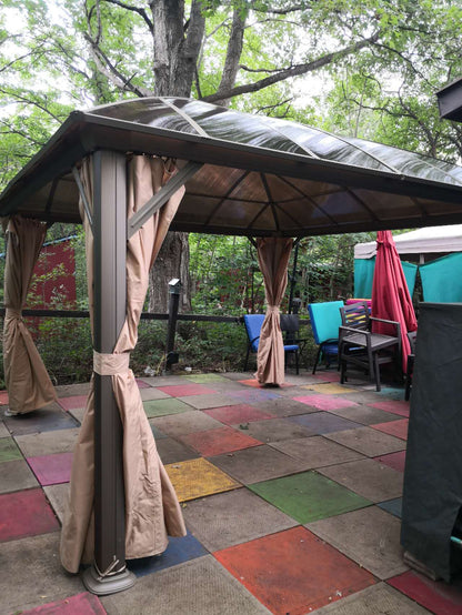 12x12 Feet Patio Hardtop Gazebo with Polycarbonate Roof