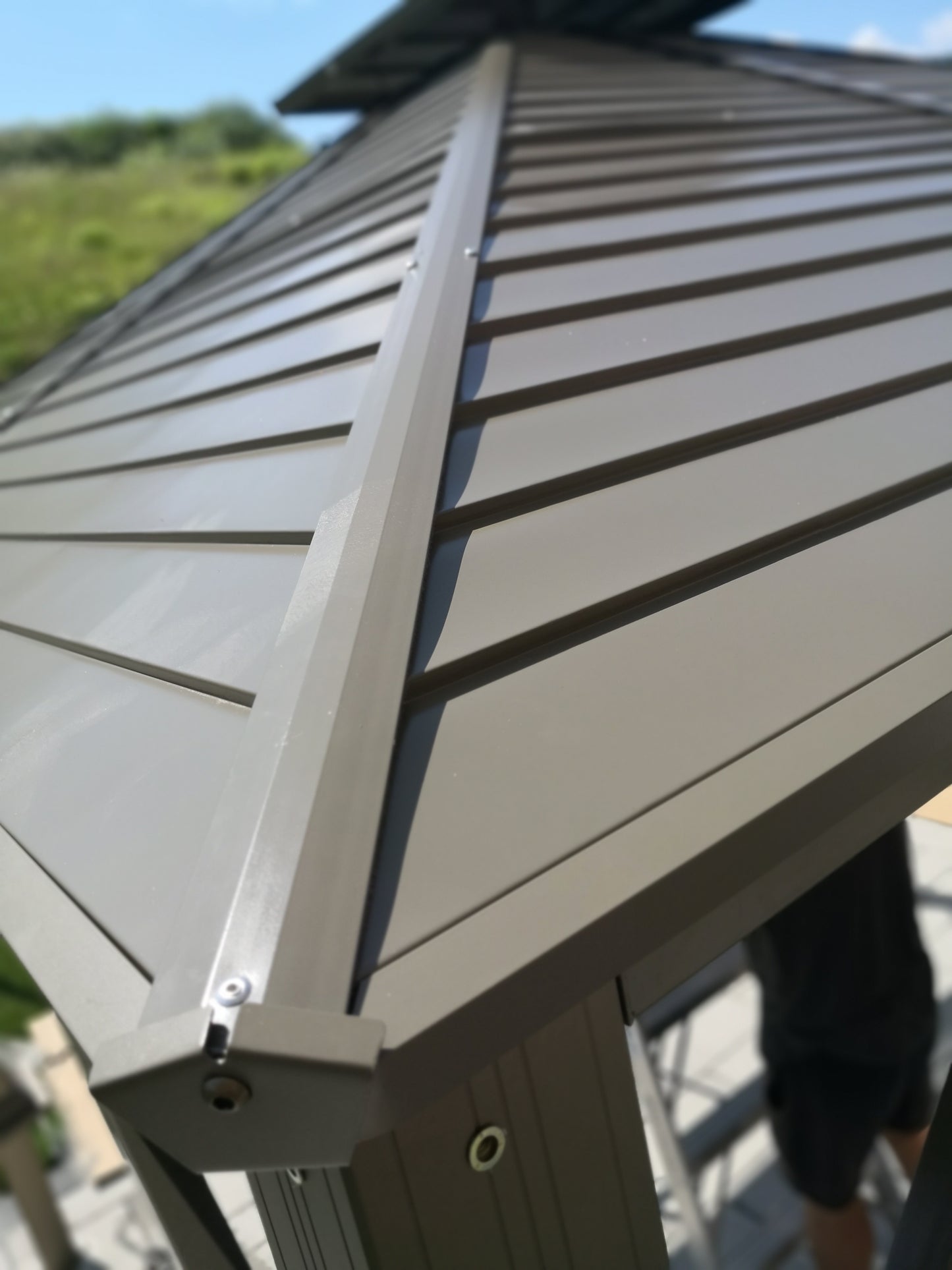 10x10 Feet Patio Hardtop Gazebo with Galvanized Steel Roof