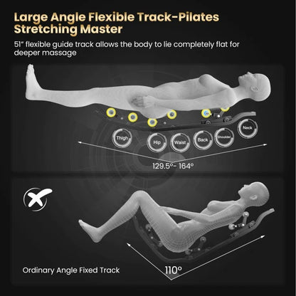 Costway W442WL 2025 New Model Premium 4D Full Body Zero Gravity Massage Recliner with Airbags and Foot Rollers
