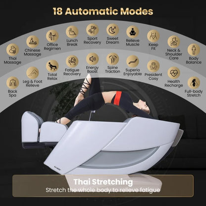 Costway W442WL 2025 New Model Premium 4D Full Body Zero Gravity Massage Recliner with Airbags and Foot Rollers