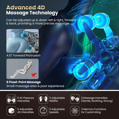 W442WL 2025 New Model Premium 4D Full Body Zero Gravity Massage Recliner with Airbags and Foot Rollers