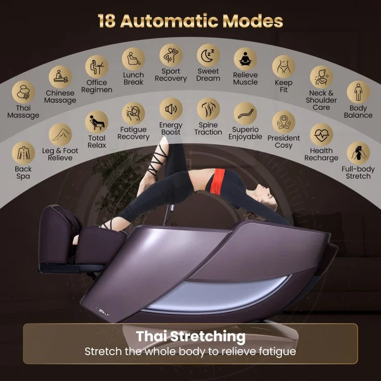 W442WL 2025 New Model Premium 4D Full Body Zero Gravity Massage Recliner with Airbags and Foot Rollers