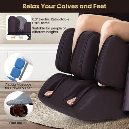 W442WL 2025 New Model Premium 4D Full Body Zero Gravity Massage Recliner with Airbags and Foot Rollers