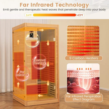 Single Person Far Infrared Wooden Sauna for Home