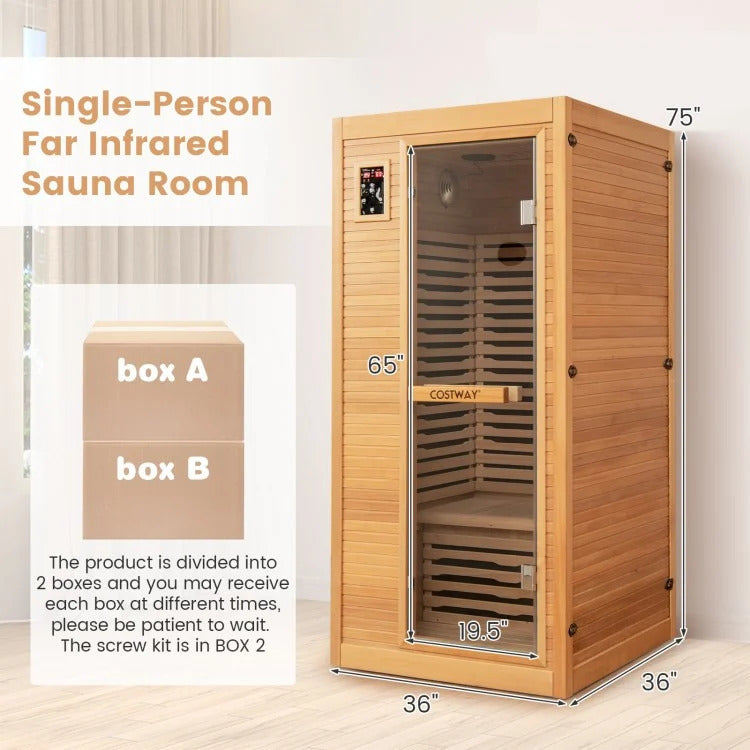 Single Person Far Infrared Wooden Sauna for Home