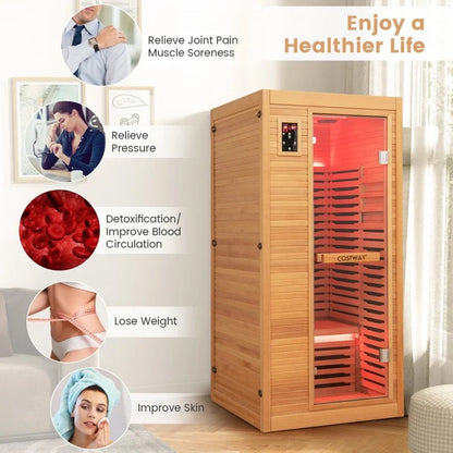 Single Person Far Infrared Wooden Sauna for Home