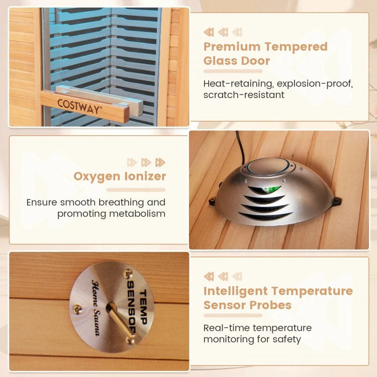 Single Person Far Infrared Wooden Sauna for Home