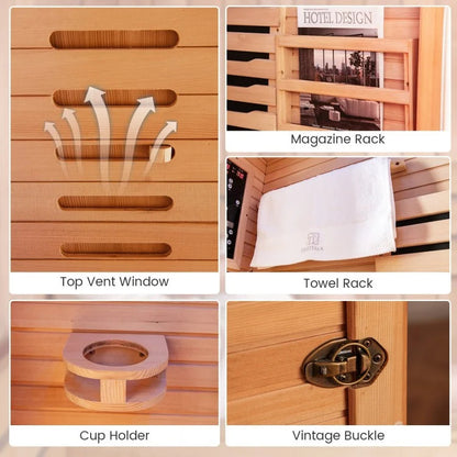 Single Person Far Infrared Wooden Sauna for Home