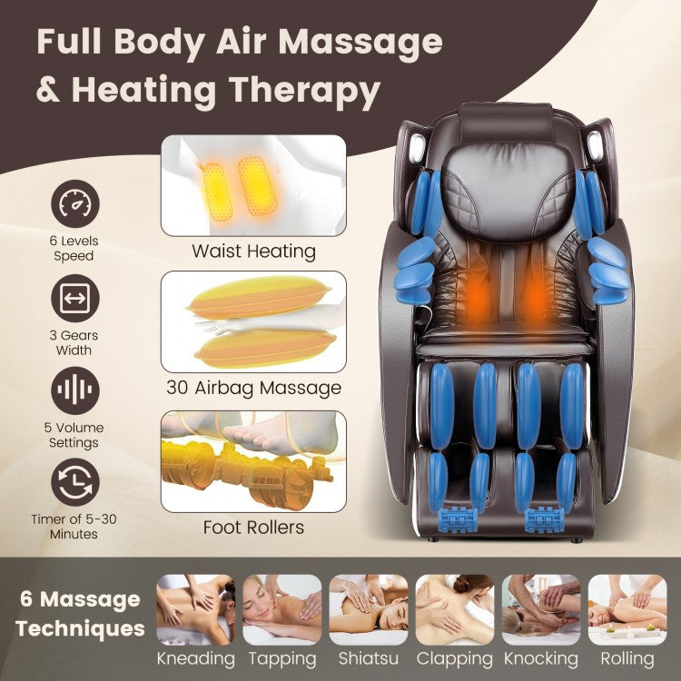 Full Body Zero Gravity Massage Chair with SL Track Airbags Heating