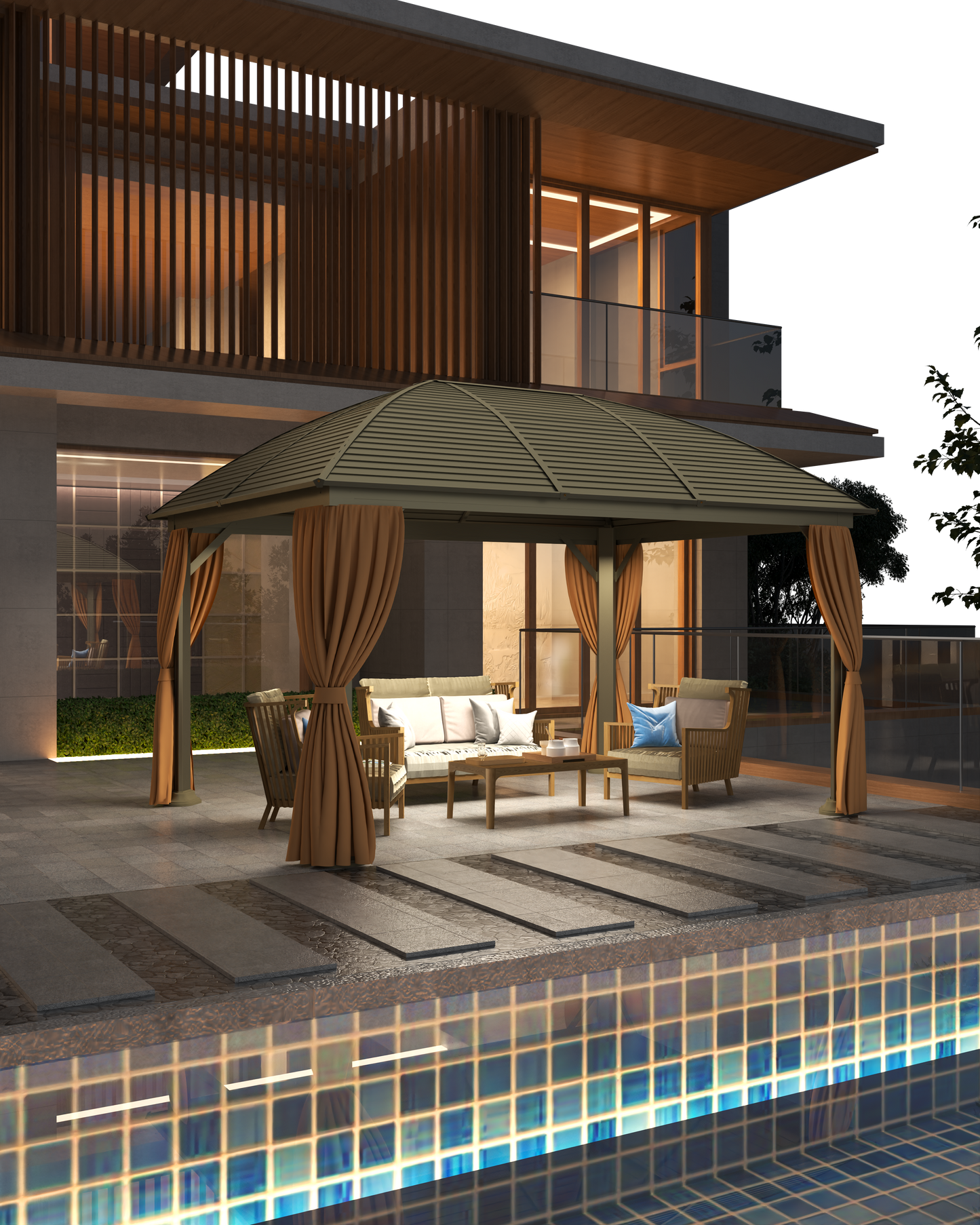 10X13 Feet Patio Hardtop Gazebo with Galvanized Steel Roof