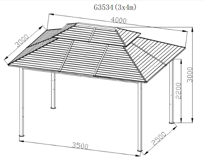10x13 Feet Patio Hardtop Gazebo with Galvanized Steel Roof